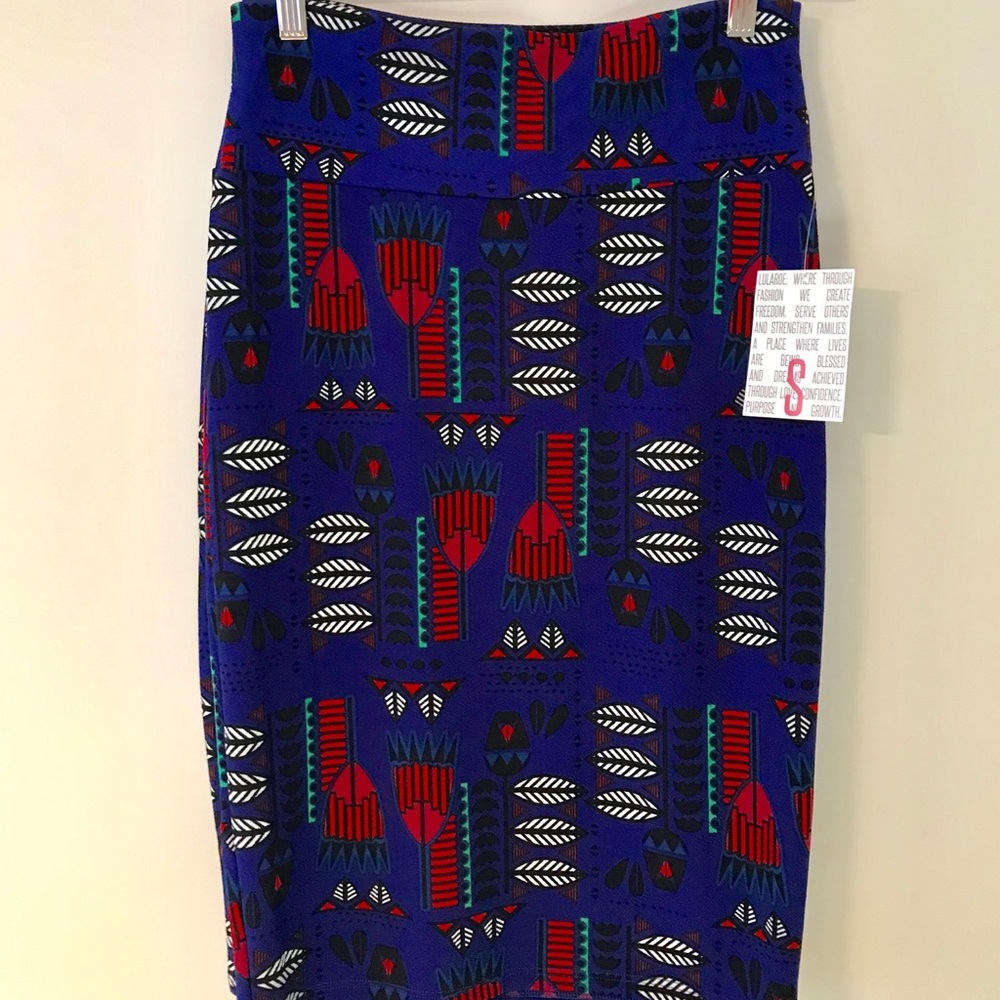 LuLaRoe Cassie Pencil Skirt / Deep Multicolor / S